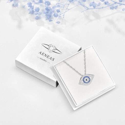 AENEAS Evil Eye Necklace Silver Turquoise Women Ojo Turco Dream Catcher-Shaped Jewelry Gift for Mothers Day Birthday Mom Wife in Saudi Arabia