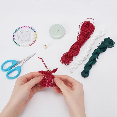 INFUNLY 10 مجموعة من زخارف شجرة عيد الميلاد المكرامية DIY مجموعة رجل الثلج مع فيديو تعليمي وتعليمات التماثيل المنسوجة يدويًا سانتا قزم هدايا عيد الميلاد الحرفية الجدار معلقة لتزيين المنزل في العطلات in Saudi Arabia