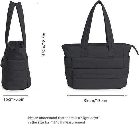 Tote Bag for Women, Quilted Tote bags with Pockets, Large-Capacity Lightweight Handbags for Work, Travel, Fitness in Saudi Arabia