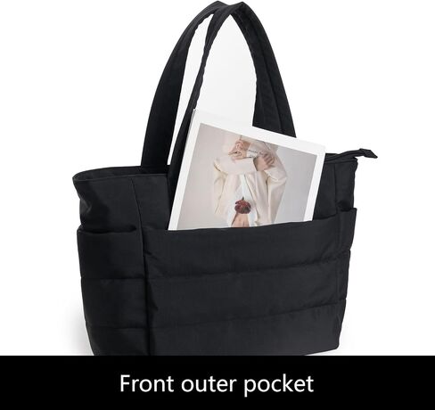 Tote Bag for Women, Quilted Tote bags with Pockets, Large-Capacity Lightweight Handbags for Work, Travel, Fitness in Saudi Arabia