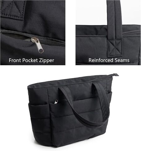 Tote Bag for Women, Quilted Tote bags with Pockets, Large-Capacity Lightweight Handbags for Work, Travel, Fitness in Saudi Arabia