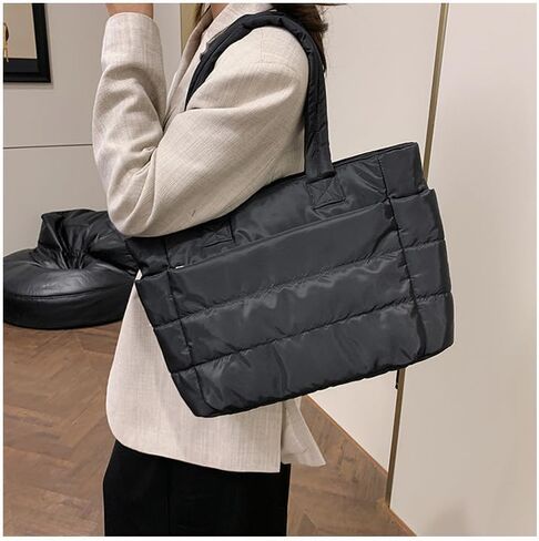 Tote Bag for Women, Quilted Tote bags with Pockets, Large-Capacity Lightweight Handbags for Work, Travel, Fitness in Saudi Arabia