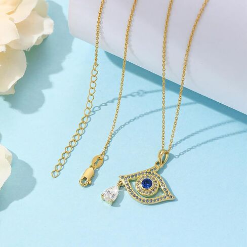 AENEAS Evil Eye Necklace Silver Turquoise Women Ojo Turco Dream Catcher-Shaped Jewelry Gift for Mothers Day Birthday Mom Wife in Saudi Arabia