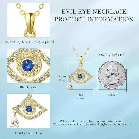 AENEAS Evil Eye Necklace Silver Turquoise Women Ojo Turco Dream Catcher-Shaped Jewelry Gift for Mothers Day Birthday Mom Wife in Saudi Arabia