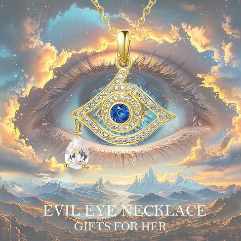 AENEAS Evil Eye Necklace Silver Turquoise Women Ojo Turco Dream Catcher-Shaped Jewelry Gift for Mothers Day Birthday Mom Wife in Saudi Arabia