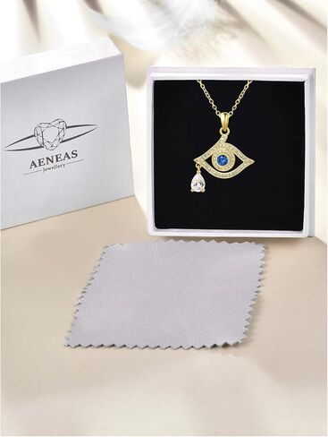 AENEAS Evil Eye Necklace Silver Turquoise Women Ojo Turco Dream Catcher-Shaped Jewelry Gift for Mothers Day Birthday Mom Wife in Saudi Arabia