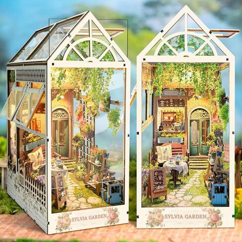 CRIOLPO Book Nook Kit - مجموعة منزل مصغر لبيت الدمية الخشبية، طقم مصغر لزوايا الكتب للبالغين والمراهقين، مجموعات إدراج رف الكتب الخشبية ثلاثية الأبعاد مع مستشعر LED ضوء كنيسة العهد in Kuwait