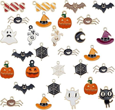 جولي وانغ 50 قطعة من المعلقات المينا الساحرة لعطلة عيد الميلاد للمجوهرات وقلادة وأقراط وسوار لصنع ديكور المنزل والحرف اليدوية in Kuwait