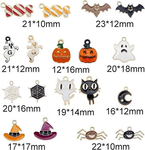 جولي وانغ 50 قطعة من المعلقات المينا الساحرة لعطلة عيد الميلاد للمجوهرات وقلادة وأقراط وسوار لصنع ديكور المنزل والحرف اليدوية in Kuwait