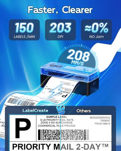 Bluetooth Thermal Shipping Label Printer, 4 x 6 Thermal Label Printer for Small Business, 2410BT Wireless Label Printer Compatible with iOS Android Phone&Pad&PC, Widely Used for UPS, FedEx, Amazon,etc in Saudi Arabia
