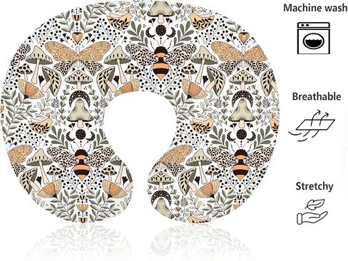Boyoung Stretchy Nursing Pillow Covers Ultra Soft Slipcovers for Breastfeeding for Baby Girls Boys, Feeding Pillow Cover Fits Standard Infant Support Pillows Nursing Pillow Case, Medium (7912156) in Saudi Arabia
