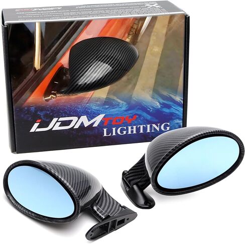 IJdmtoy Matte Black California Rally Rally Motorsport Style Universal Oval View View Side Mirrors متوافقة مع الرياضة أو السيارات في الشوارع in Kuwait