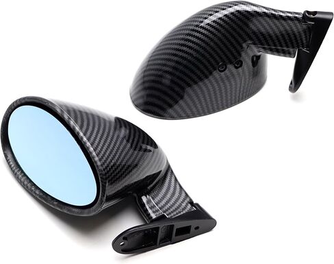 IJdmtoy Matte Black California Rally Rally Motorsport Style Universal Oval View View Side Mirrors متوافقة مع الرياضة أو السيارات في الشوارع in Kuwait