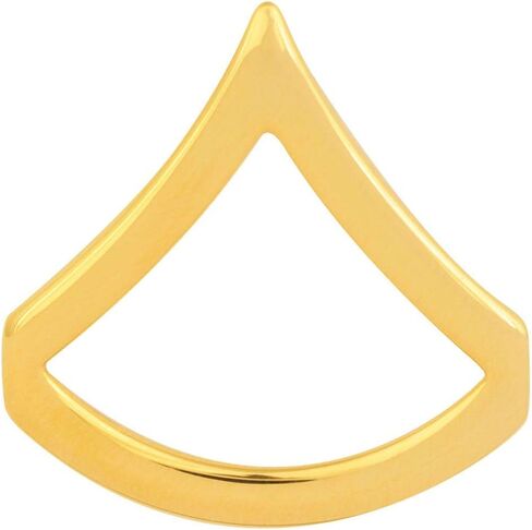 Army chevron rank gold plated: Enlisted: PFC E-3 PV3 Priced per pair in Saudi Arabia