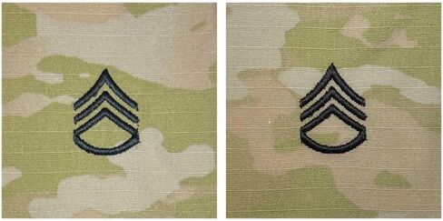 Army Embroidered OCP Sew on Rank Insignia: Staff Sergeant in Saudi Arabia