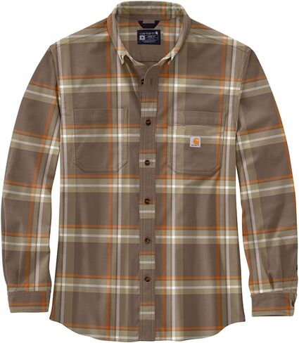 Carhartt Men's 105945 Rugged Flex® Relaxed Fit Midweight Flannel Long-S - 2X-Large Regular - Chestnut in Saudi Arabia