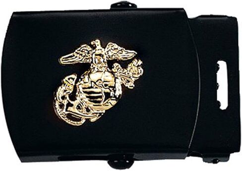 Rothco Web Belt Buckle With Gold USMC Emblem, Black in Saudi Arabia
