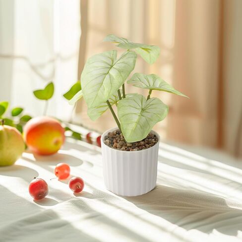 1pc Artificial Plant Faux Greenery Leaf Small Potted Realistic Fake Plants for Home Bathroom Window Sill Table Office Shelf Desk Decor in Saudi Arabia