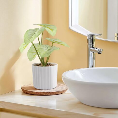1pc Artificial Plant Faux Greenery Leaf Small Potted Realistic Fake Plants for Home Bathroom Window Sill Table Office Shelf Desk Decor in Saudi Arabia