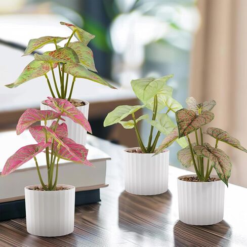 1pc Artificial Plant Faux Greenery Leaf Small Potted Realistic Fake Plants for Home Bathroom Window Sill Table Office Shelf Desk Decor in Saudi Arabia