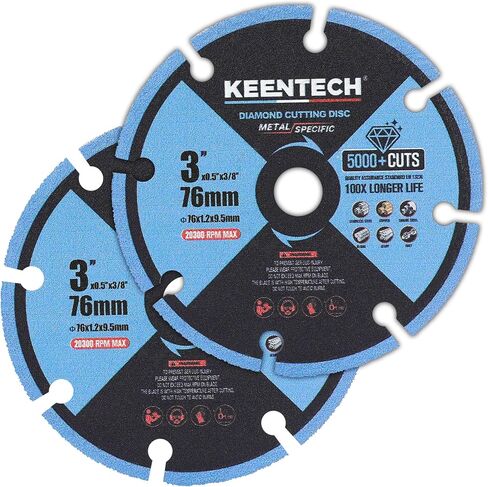 KEENTECH 4.5 inch Diamond Cutting Wheel for Metal, 4 1/2 x 7/8 Inch, Cut Off Wheel with 5000+ Cuts on Rebar, Steel, Iron and INOX (1-Pack) in Kuwait