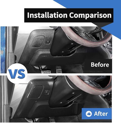 Voodonala for Ford Mustang 2015-2023 Center Cover Under Side Cover Kits متوافقة مع Mustang 2015-2023 (ألياف الكربون الأسود ، ABS ، 4pcs) in Saudi Arabia