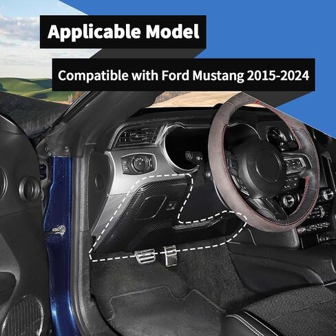 Voodonala for Ford Mustang 2015-2023 Center Cover Under Side Cover Kits متوافقة مع Mustang 2015-2023 (ألياف الكربون الأسود ، ABS ، 4pcs) in Saudi Arabia