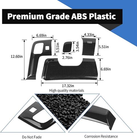 Voodonala for Ford Mustang 2015-2023 Center Cover Under Side Cover Kits متوافقة مع Mustang 2015-2023 (ألياف الكربون الأسود ، ABS ، 4pcs) in Saudi Arabia