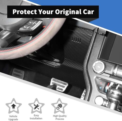 Voodonala for Ford Mustang 2015-2023 Center Cover Under Side Cover Kits متوافقة مع Mustang 2015-2023 (ألياف الكربون الأسود ، ABS ، 4pcs) in Saudi Arabia