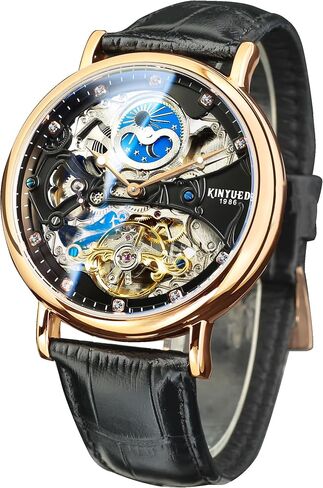 FORSINING Automatic Mechanical Watch, Self Winding Skeleton Watch for Mens, Mechanical Tourbillon Steampunk Fashion Men Watch Date Day Dress Watch Gift for Men in Saudi Arabia
