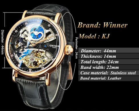 FORSINING Automatic Mechanical Watch, Self Winding Skeleton Watch for Mens, Mechanical Tourbillon Steampunk Fashion Men Watch Date Day Dress Watch Gift for Men in Saudi Arabia