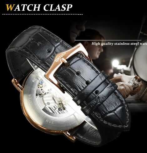 FORSINING Automatic Mechanical Watch, Self Winding Skeleton Watch for Mens, Mechanical Tourbillon Steampunk Fashion Men Watch Date Day Dress Watch Gift for Men in Saudi Arabia