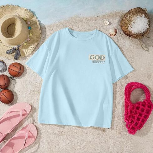 KEEVICI Boys God is Good Shirt Christian Faith Shirts for Kids Jesus Beach Palm Tree Hawaiian Tshirt Graphic Tees Cotton Tops in Saudi Arabia