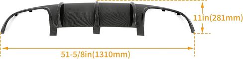 KUAFU Rear Bumper Diffuser Compatible with 2008-2011 Mercedes Benz W204 C180 C200 C250 C300 C350 Sport C63 AMG Spoiler Wing Big Shark Fin Carbon Fiber Color in Saudi Arabia