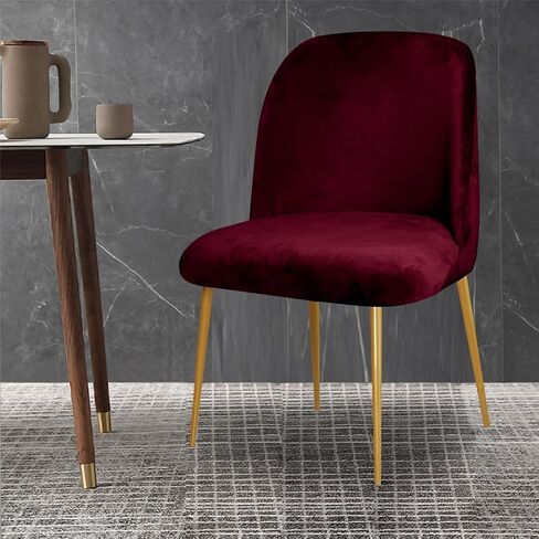 6 Pack Velvet Curved Back Chair Covers Modern Accent Mid Century Short Back Armless Chair Slipcovers for Room Furniture Protector in Saudi Arabia