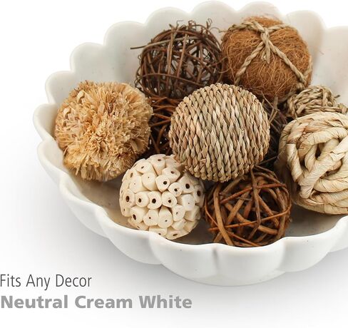 8" White Stoneware Scalloped Ruffle Decorative Bowl-Moderate Ceramic Fruit Bowl for Kitchen Counter, Elegant Wavy Edge Centerpiece Bowls for Home Decor, Perfect for Housewarming &Wedding Gift in Saudi Arabia
