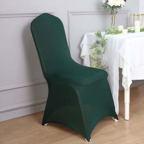 efavormart 100 PCS Hunter Green Stepranty Spandex Croach Croach Coards for Party Dining Banquet Outdoor Event Covering Sludings in Kuwait
