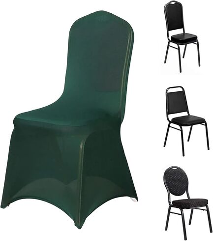 efavormart 100 PCS Hunter Green Stepranty Spandex Croach Croach Coards for Party Dining Banquet Outdoor Event Covering Sludings in Kuwait