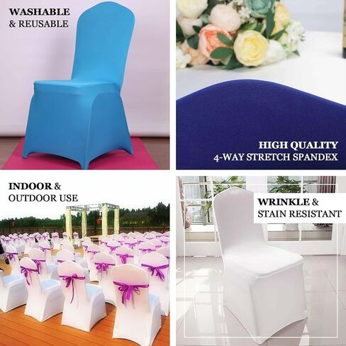 efavormart 100 PCS Hunter Green Stepranty Spandex Croach Croach Coards for Party Dining Banquet Outdoor Event Covering Sludings in Kuwait