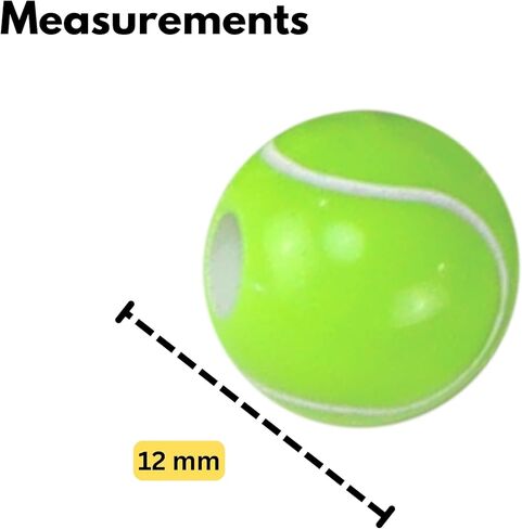 Iconikal 240-Count Acrylic Beads, 12mm Round Plastic Craft Beads for Bracelets, Necklaces, Keychains & Lanyards (Softball) in Kuwait