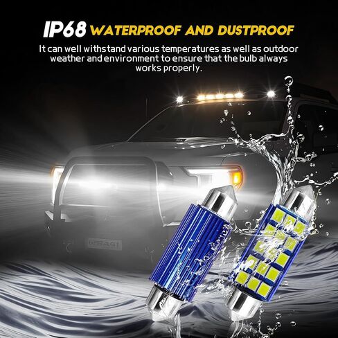 wuyaoyao 2PCS 578 LED Bulbs, 42mm 41mm 1.65in LED Light Bulbs, 6000K White Extremely Bright Interior Led Car Bulb, Car Interior Dome Map Door Lights Replacement 211-2 212-2 569 6411 6451 (2PCS) in Saudi Arabia