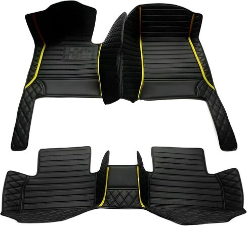 Customize Car Floor Mats for 99% Sedan SUV Sports Car All Weather Leather Full Coverage Waterproof Non-Slip Vehicle Lining Pads (Black Blue Splicing) in Saudi Arabia