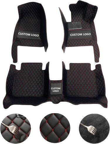 Customize Car Floor Mats for 99% Sedan SUV Sports Car All Weather Leather Full Coverage Waterproof Non-Slip Vehicle Lining Pads (Black Blue Splicing) in Saudi Arabia