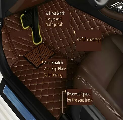 Customize Car Floor Mats for 99% Sedan SUV Sports Car All Weather Leather Full Coverage Waterproof Non-Slip Vehicle Lining Pads (Black Blue Splicing) in Saudi Arabia