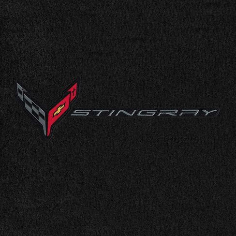 Lloyd Mats Custom-Fit Carpeted Floor Mats Premium Luxury Car Floor Liners for Corvette Corvette C8 2020-ON Coupe & Convertible (Charcoal, 2PC - 'Corvette' Flags) in Saudi Arabia