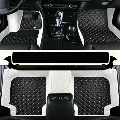 Customized Personalized car Floor mats, All-Weather Luxury car Floor mats, Waterproof and Anti Slip Leather car Floor mat Lining, 95% Customized car, Truck, and SUV Floor mats (Edge red) in Saudi Arabia