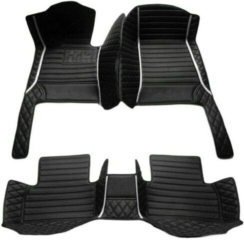 Customized Personalized car Floor mats, All-Weather Luxury car Floor mats, Waterproof and Anti Slip Leather car Floor mat Lining, 95% Customized car, Truck, and SUV Floor mats (Edge red) in Saudi Arabia