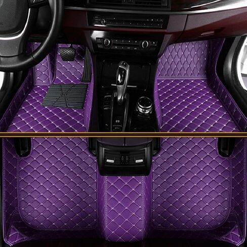 Customized Personalized car Floor mats, All-Weather Luxury car Floor mats, Waterproof and Anti Slip Leather car Floor mat Lining, 95% Customized car, Truck, and SUV Floor mats (Edge red) in Saudi Arabia