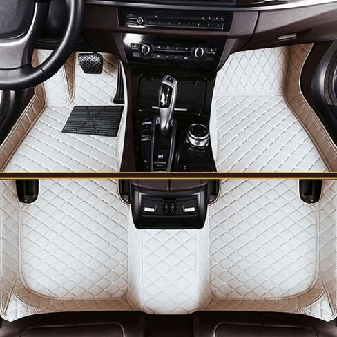 Customized Personalized car Floor mats, All-Weather Luxury car Floor mats, Waterproof and Anti Slip Leather car Floor mat Lining, 95% Customized car, Truck, and SUV Floor mats (Edge red) in Saudi Arabia