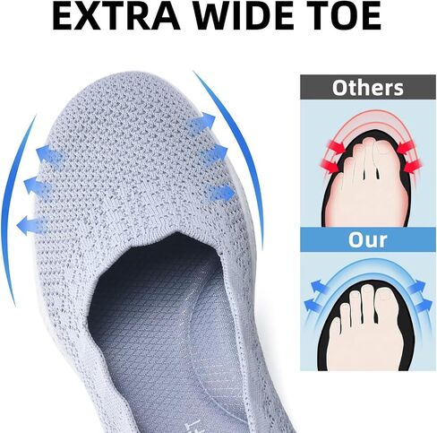 poemlady Women's Walking Shoes - Mesh Slip on Sneaker Knit Round Toe Casual Memory Foam Low Wedge Nurse Shoes for Work in Kuwait